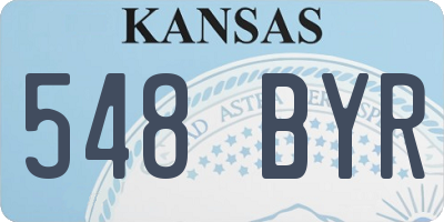 KS license plate 548BYR