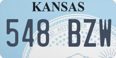 KS license plate 548BZW
