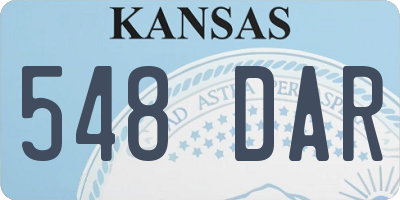 KS license plate 548DAR
