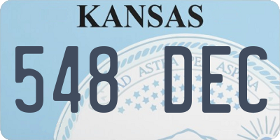 KS license plate 548DEC