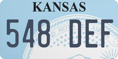 KS license plate 548DEF