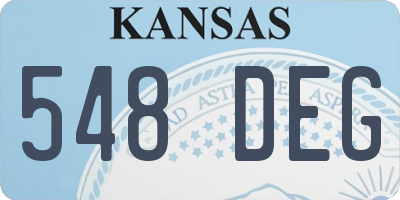KS license plate 548DEG