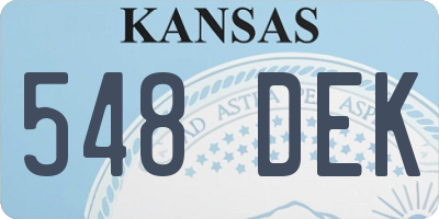 KS license plate 548DEK