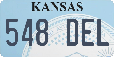 KS license plate 548DEL