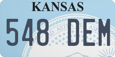 KS license plate 548DEM