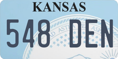 KS license plate 548DEN
