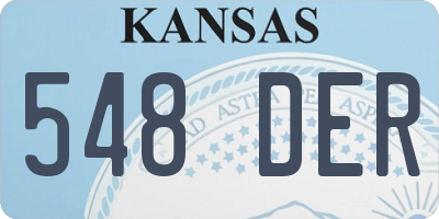KS license plate 548DER