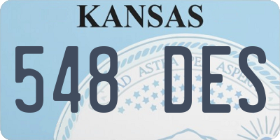 KS license plate 548DES