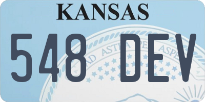 KS license plate 548DEV