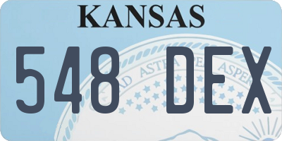 KS license plate 548DEX