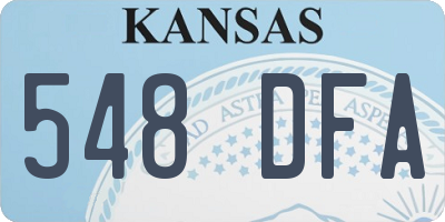 KS license plate 548DFA