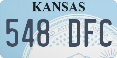 KS license plate 548DFC
