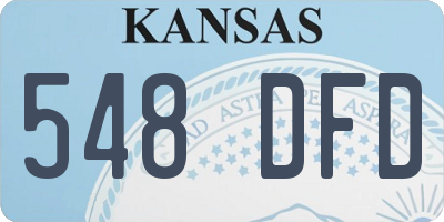 KS license plate 548DFD