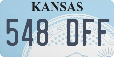 KS license plate 548DFF