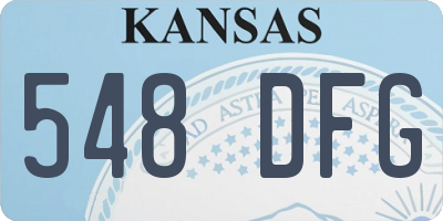 KS license plate 548DFG