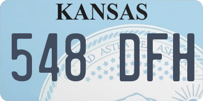 KS license plate 548DFH