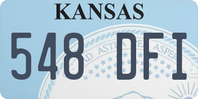 KS license plate 548DFI