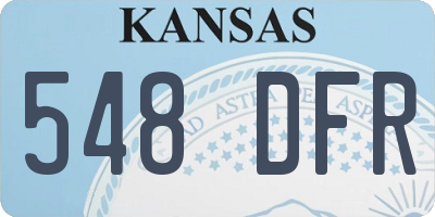 KS license plate 548DFR