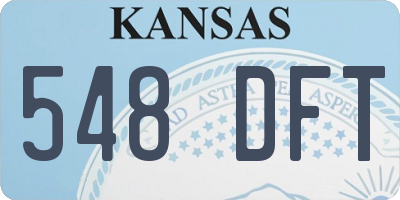 KS license plate 548DFT