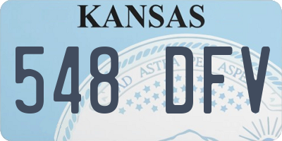 KS license plate 548DFV