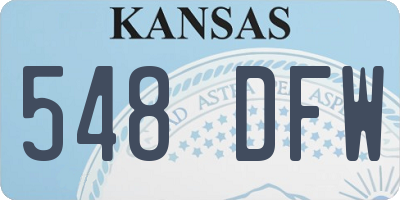 KS license plate 548DFW