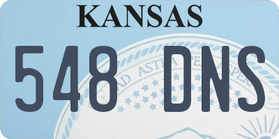 KS license plate 548DNS