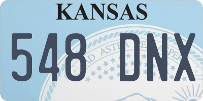 KS license plate 548DNX