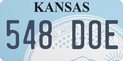 KS license plate 548DOE