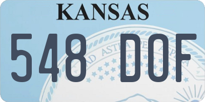 KS license plate 548DOF