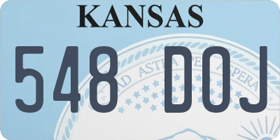 KS license plate 548DOJ