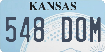 KS license plate 548DOM
