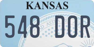 KS license plate 548DOR