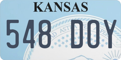 KS license plate 548DOY