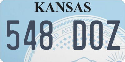 KS license plate 548DOZ