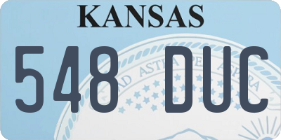KS license plate 548DUC