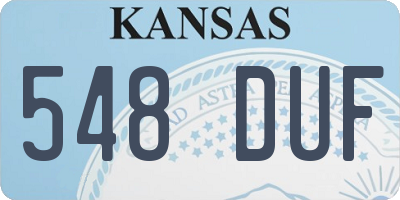 KS license plate 548DUF