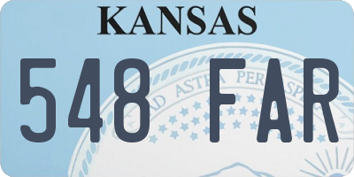 KS license plate 548FAR