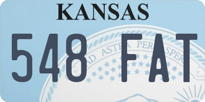 KS license plate 548FAT