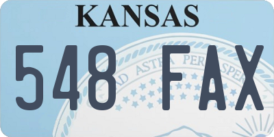 KS license plate 548FAX