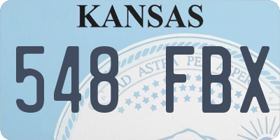 KS license plate 548FBX