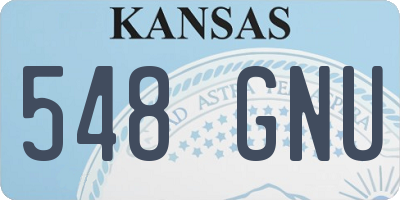 KS license plate 548GNU