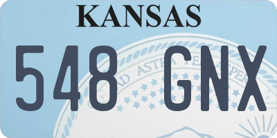 KS license plate 548GNX