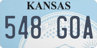 KS license plate 548GOA