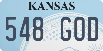 KS license plate 548GOD
