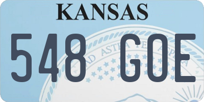 KS license plate 548GOE