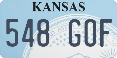 KS license plate 548GOF
