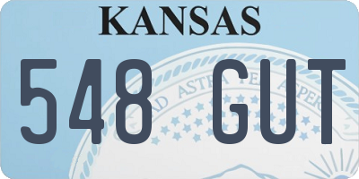 KS license plate 548GUT