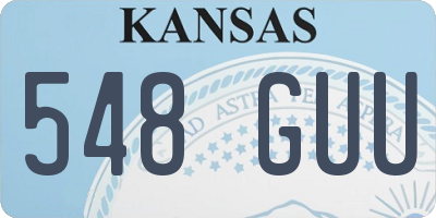 KS license plate 548GUU