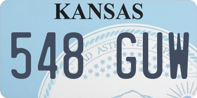 KS license plate 548GUW