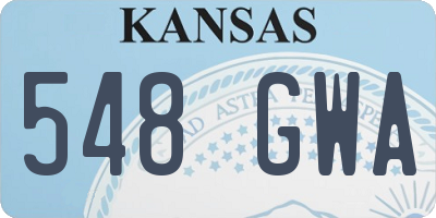 KS license plate 548GWA